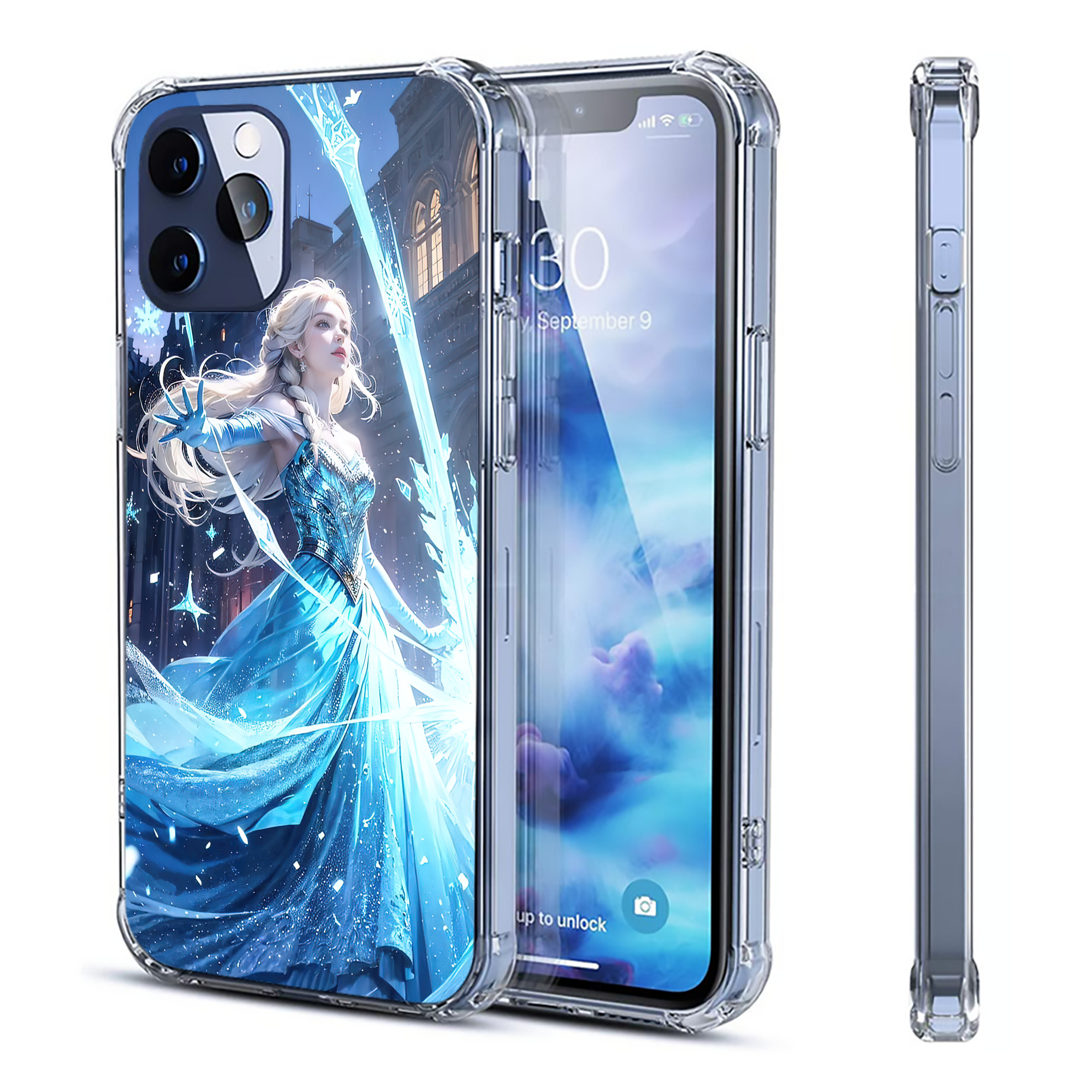（画像用） アナと雪の女王 アンナ エルサ Frozen Anna Elsa 【iPhone 12シリーズ対応】透明スマホケース（クリアソフトケース）